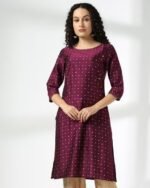 Women Micro Print Straight Kurta