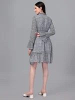 DRESSES FOR WOMEN WESTERN WEAR NAVY BLUE DRESS - Image 3
